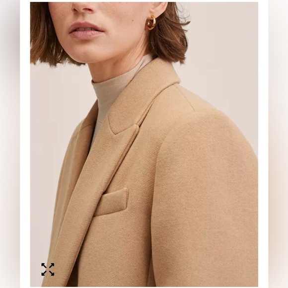 MANGO Lapel Wool Coat - Picture 3 of 5